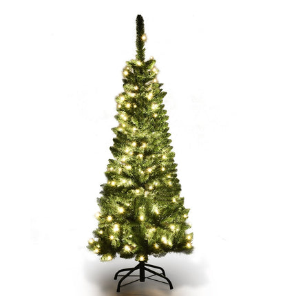 Schlanker künstlicher Weihnachtsbaum 135 cm mit LED-Beleuchtung