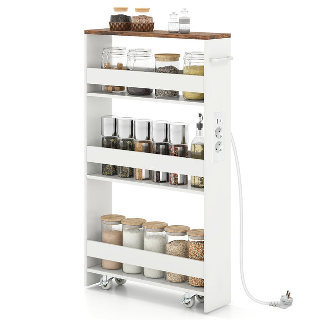 Schmaler 13-cm-Rollwagen mit Ladestation
