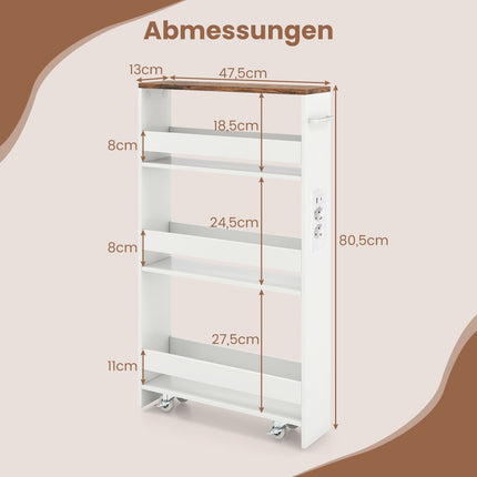 Schmaler 13-cm-Rollwagen mit Ladestation