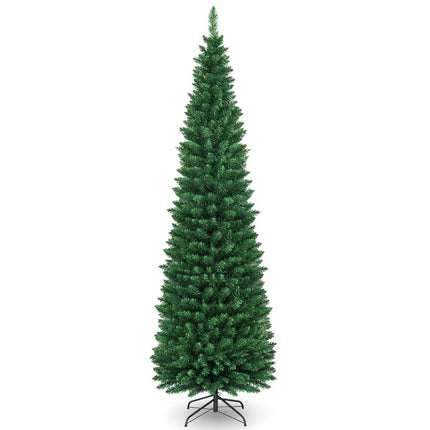 Schlanker künstlicher Weihnachtsbaum, 210 cm, PVC, Grün