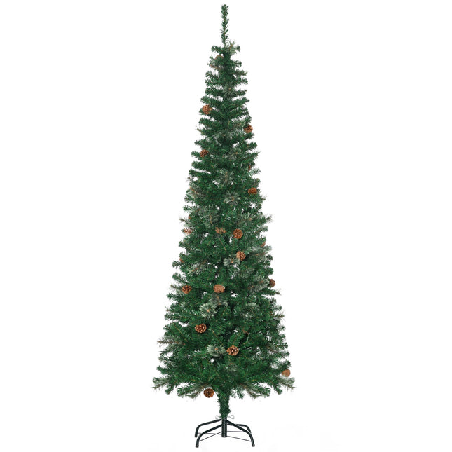 Schmaler künstlicher Weihnachtsbaum, Grün, 195 cm, Innenbereich