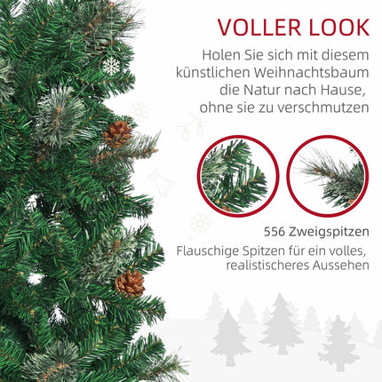 Schmaler künstlicher Weihnachtsbaum, Grün, 195 cm, Innenbereich