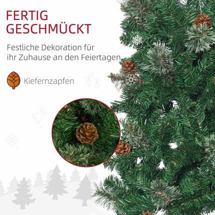 Schmaler künstlicher Weihnachtsbaum, Grün, 195 cm, Innenbereich