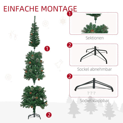 Schmaler künstlicher Weihnachtsbaum, Grün, 195 cm, Innenbereich