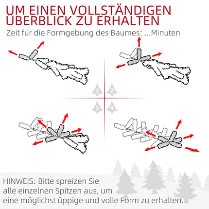 Schmaler künstlicher Weihnachtsbaum, Grün, 195 cm, Innenbereich