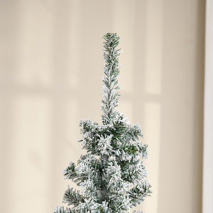 Slim Artificial Christmas Tree with Snow, 180 cm, Green