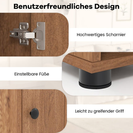 Schlanker Badezimmerschrank mit 2 Türen, Schublade und verstellbaren Einlegeböden