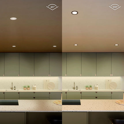 Slim Downlight S 90mm Weiß und Color Ambiance Schwarz 3er-Pack