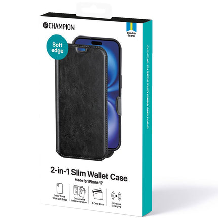 Schlanke Brieftaschenhülle für iPhone 17, 2-in-1 Design