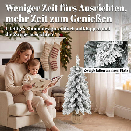 Slim White Artificial Christmas Tree, 90 cm, Snow-Flocked
