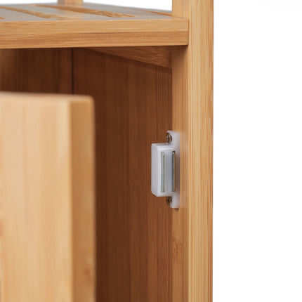 Schmaler Badezimmerschrank aus Bambus
