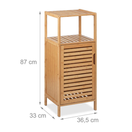 Schmaler Badezimmerschrank aus Bambus
