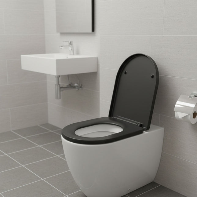 Duroplast-Toilettensitz mit Absenkautomatik, abnehmbar, universell passend