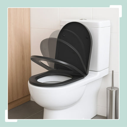 Slow-Close Duroplast Toilet Seat, Removable, Universal Fit