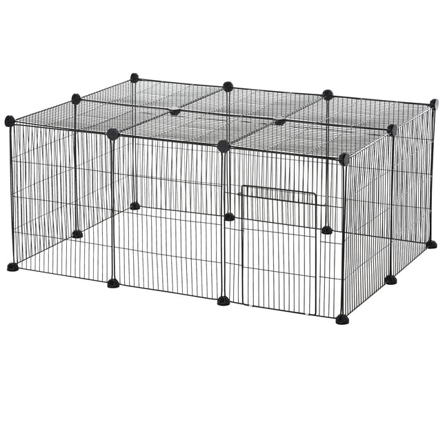 Kleintiergehege für draußen, Metall mit rutschfester Matte, 105x70x45 cm