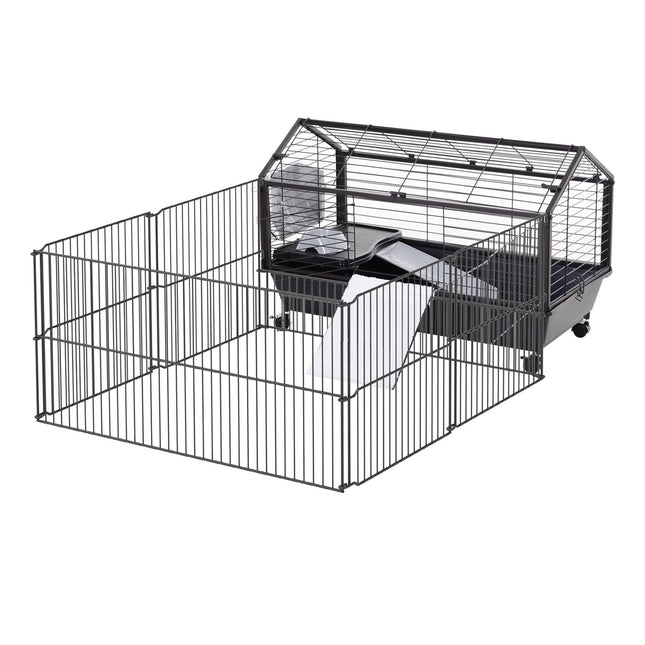 Kleintierkäfig - Metallnager mit Garten und Balkon
