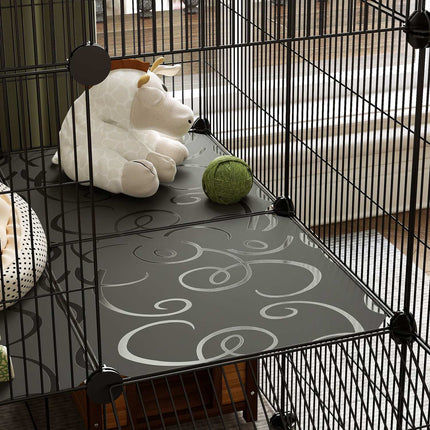 Kleintieraußenstall mit Rampe, 39 Paneele, 140x70x105 cm
