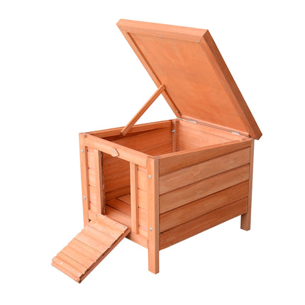 Small Animal House with Ramp, Weatherproof Wood, Green