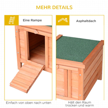 Small Animal House with Ramp, Weatherproof Wood, Green