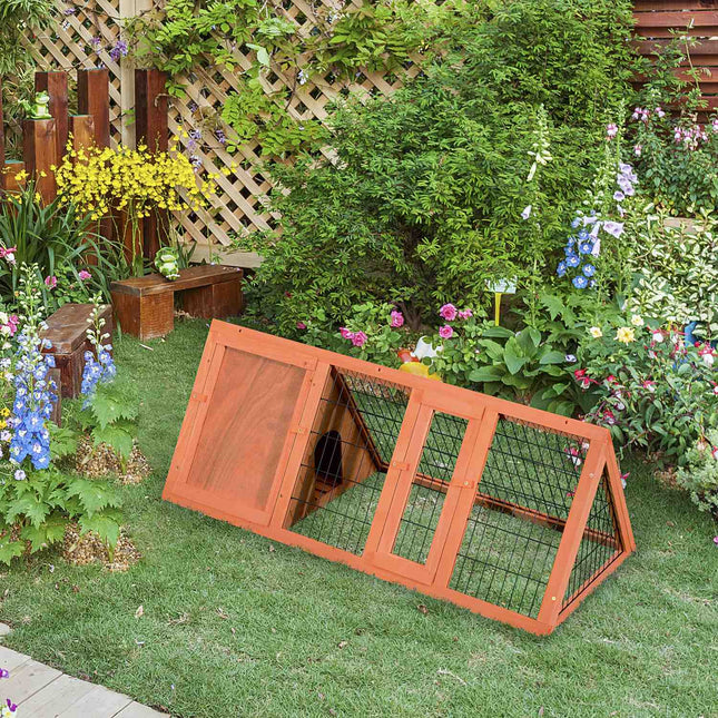 Guinea pig enclosure with run, 118x50x45 cm, Triangular orange