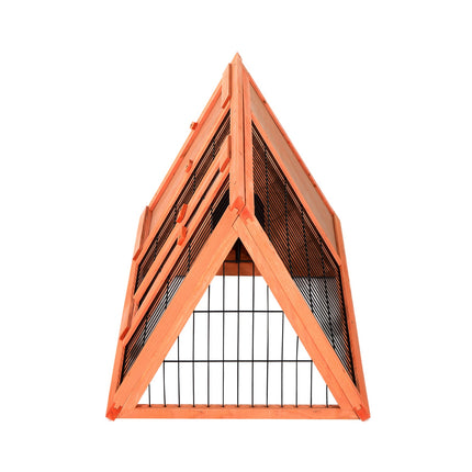 Výběh pro morčata s výběhovou částí, 118x50x45 cm, trojúhelníkový oranžový