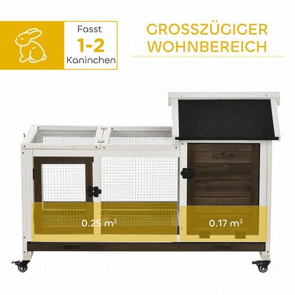 Kleintierstall mit Rädern, 108 x 58 x 73,5 cm
