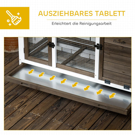 Kleintierstall mit Rädern, 108 x 58 x 73,5 cm