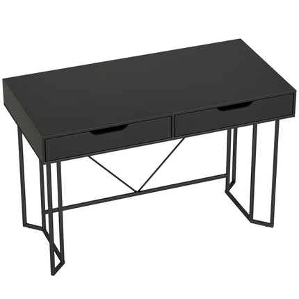 Kleiner schwarzer Computertisch mit Schubladen, 120 cm