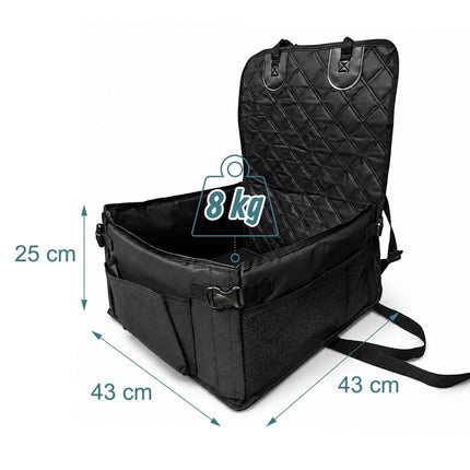 Small Dog Car Seat, Black – Durable Oxford Fabric