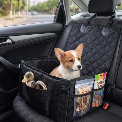 Small Dog Car Seat, Black – Durable Oxford Fabric