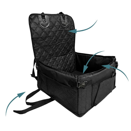 Small Dog Car Seat, Black – Durable Oxford Fabric