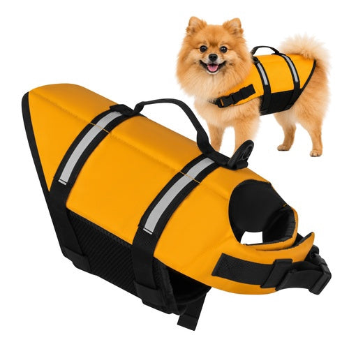 Schwimmweste für kleine Hunde, reflektierend, 4-7 kg, Gelb