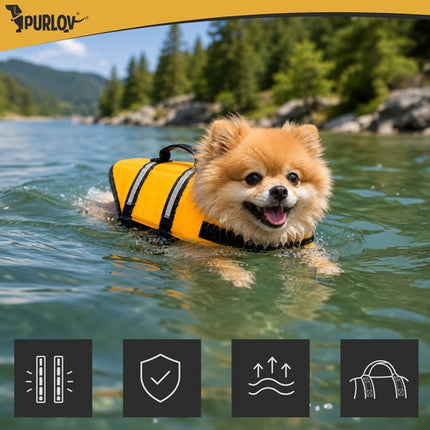 Small Dog Life Jacket, Reflective, 4-7 kg, Yellow