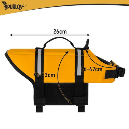 Small Dog Life Jacket, Reflective, 4-7 kg, Yellow