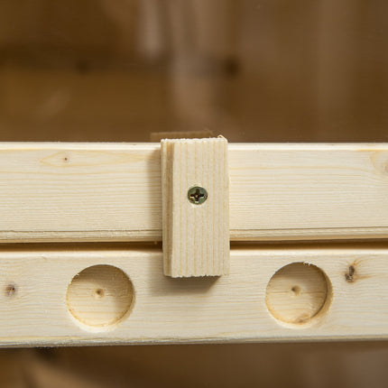 Kleintierkäfig mit Gitterdach; 5-stufige Holzhütte
