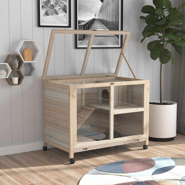 Guinea pig cage 91.5x53.3x73 cm, Winter-proof spruce wood