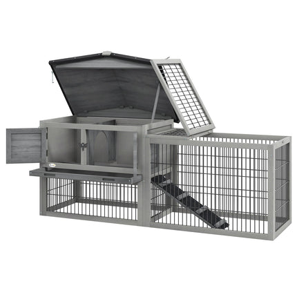 Guinea pig enclosure - Winterproof, spruce, 150x52x68 cm