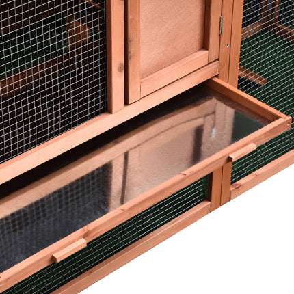 Double decker outdoor cage for small animals, spruce - 144x64.5x100 cm