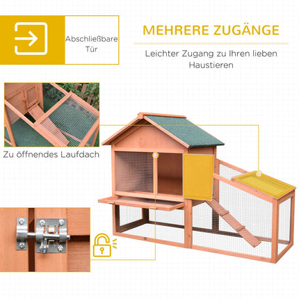 Double decker outdoor cage for small animals, spruce - 144x64.5x100 cm