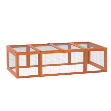 Small animal cage with outdoor enclosure, 180 x 90 x 48 cm