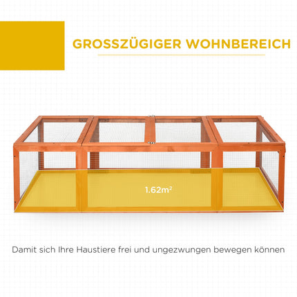 Small animal cage with outdoor enclosure, 180 x 90 x 48 cm