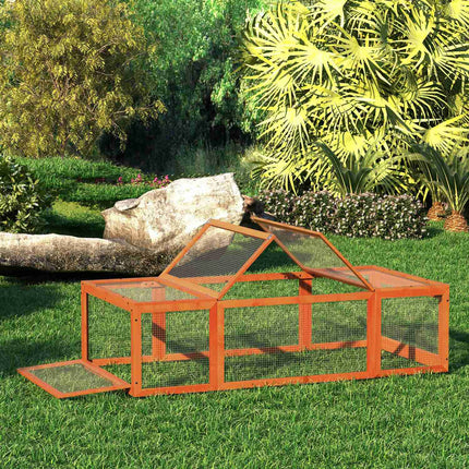 Small animal cage with outdoor enclosure, 180 x 90 x 48 cm