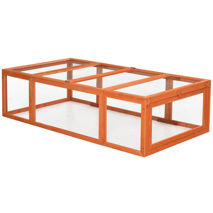 Small animal cage with outdoor enclosure, 180 x 90 x 48 cm