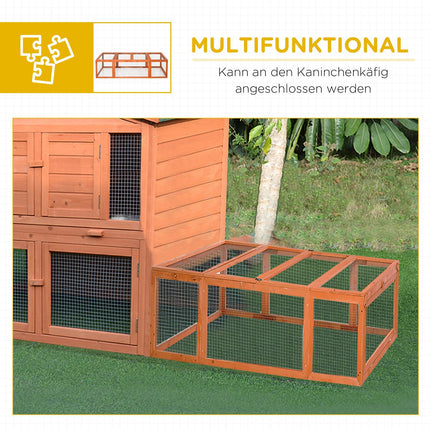 Small animal cage with outdoor enclosure, 180 x 90 x 48 cm