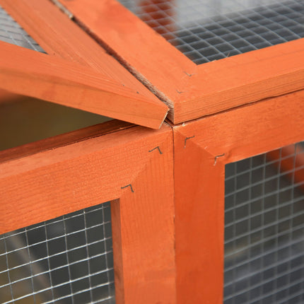 Small animal cage with outdoor enclosure, 180 x 90 x 48 cm