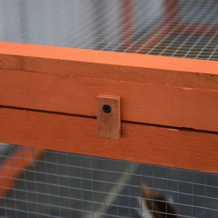 Small animal cage with outdoor enclosure, 180 x 90 x 48 cm