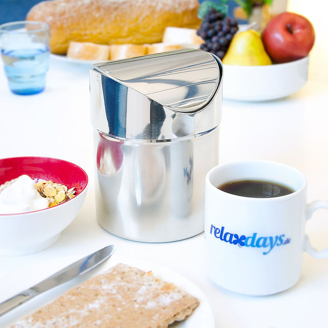 Kleiner Abfalleimer aus Edelstahl 1,2 l