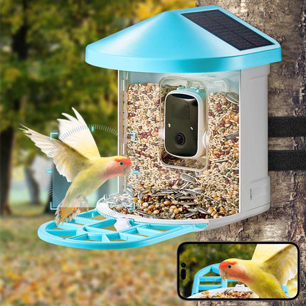 Smart Bird Feeder With Camera, 2K AI ID, Solar Power