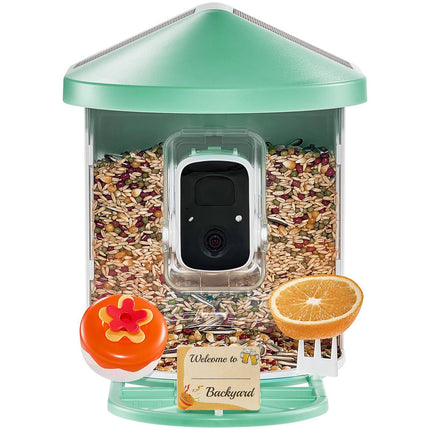 Smart Bird Feeder with 2K Camera, AI ID, Wi-Fi, Solar