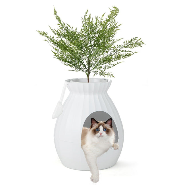 Intelligente Katzentoilette mit elektronischer Geruchsentfernung und Sterilisation im Blumentopf-Stil